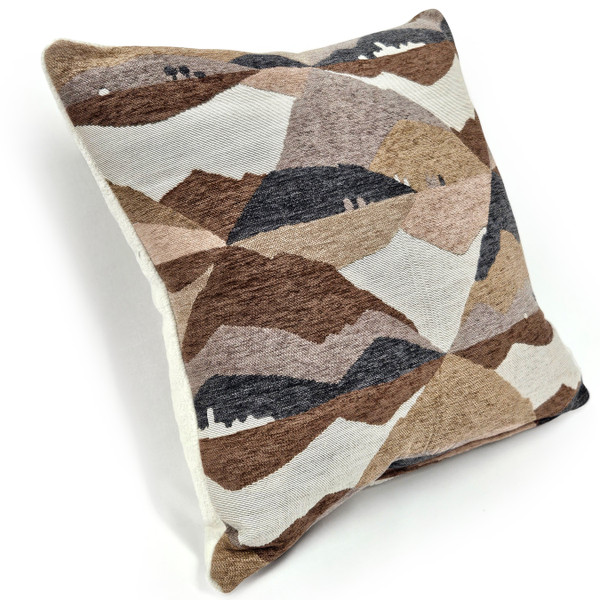 Abstract Mountains Brown Throw Pillow 21x21