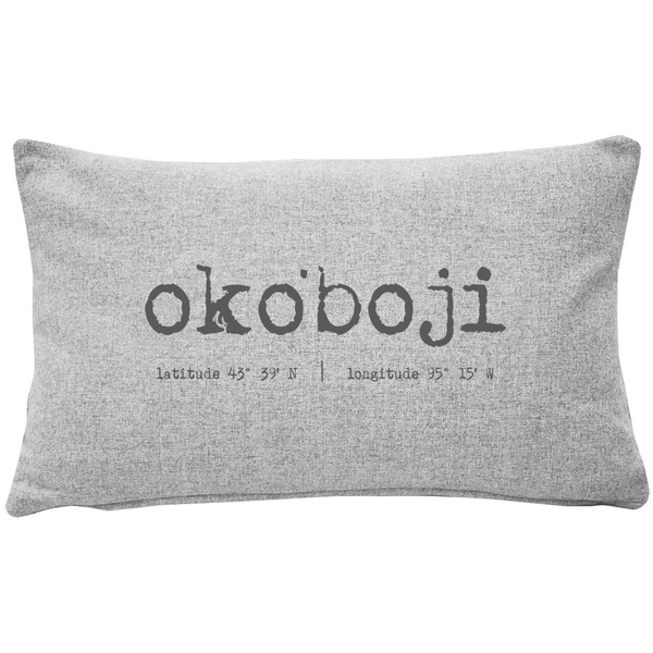 Okoboji Gray Felt Coordinates Pillow 12x19 Back of Pillow