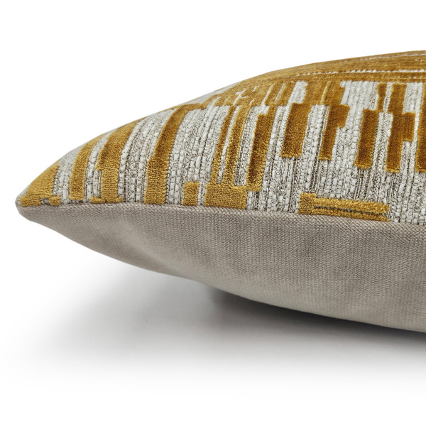 Spanish Steps Gold Velvet Throw Pillow 16x16