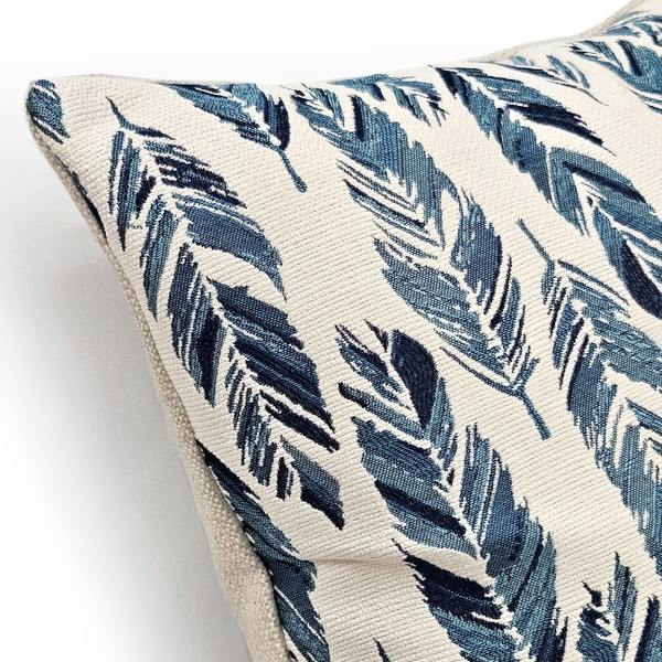 Skyward Plumage Blue Woven Throw Pillow 21x21