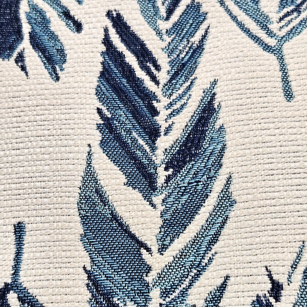 Skyward Plumage Blue Woven Throw Pillow 21x21