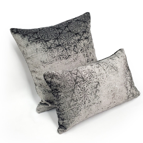 Artemis Pewter Gray Velvet Throw Pillows