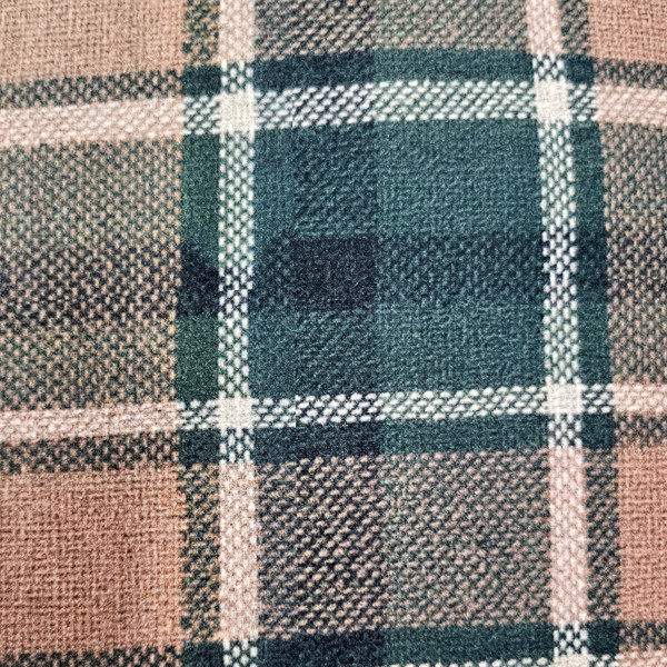 Highland Felt Hunter & Camel Plaid Throw Pillow 19x19