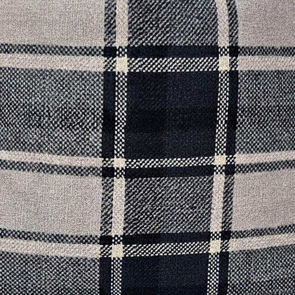 Highland Felt Charcoal & Silver Plaid Throw Pillow 19x19