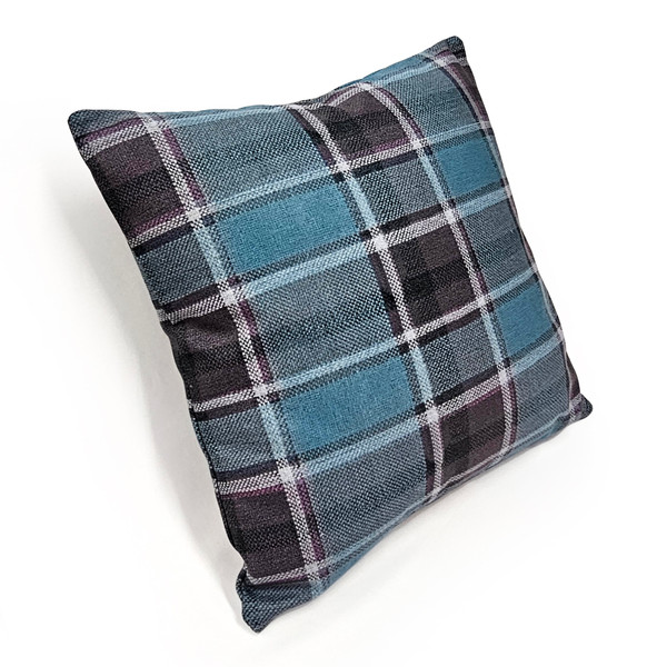 Highland Felt Indigo & Heathered Plum Plaid Throw Pillow 19x19