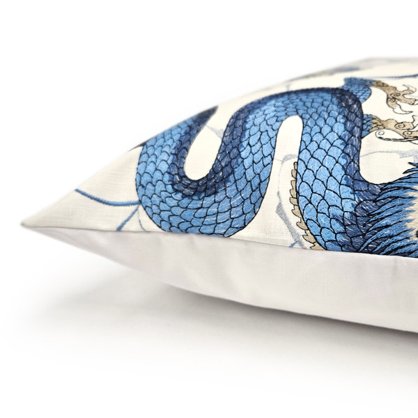 Imperial Dragon Embroidered Throw Pillow 20x20