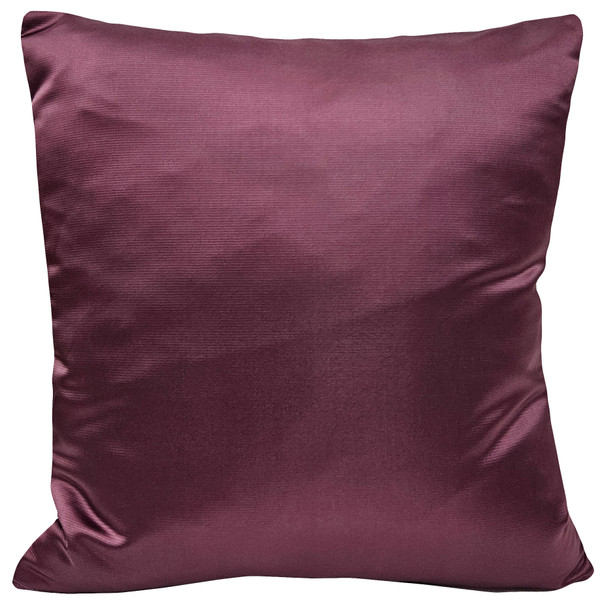 Lumina Plum Ribbed High-Sheen Throw Pillow 17x17