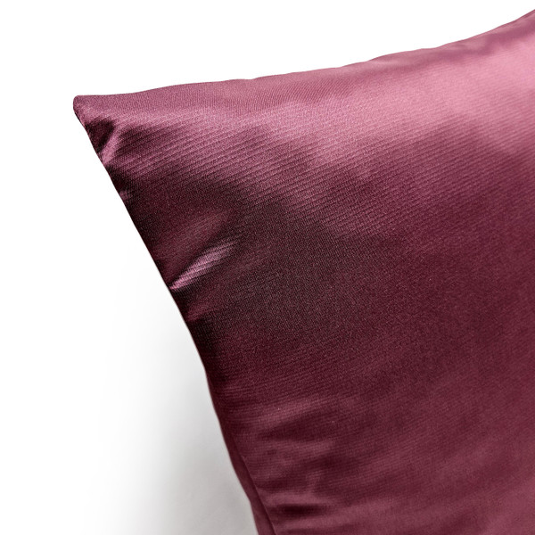 Lumina Plum Ribbed High-Sheen Throw Pillow 17x17