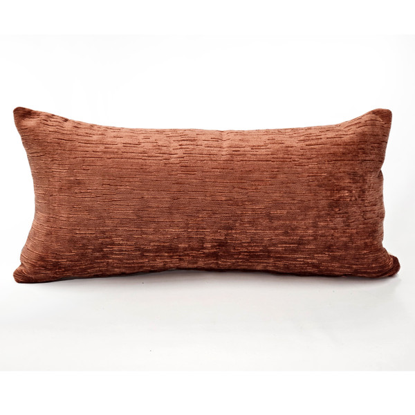 Petal Leafage Embroidered Lumbar Pillow 10x24