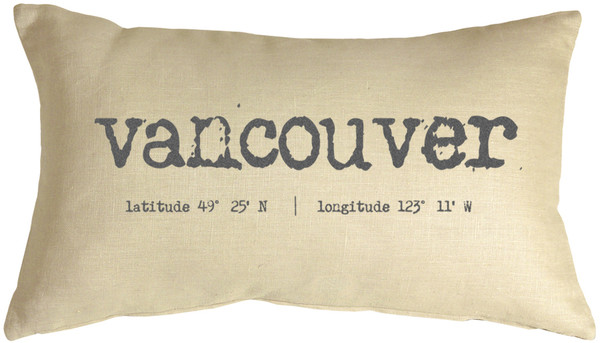 Vancouver Coordinates 12x19 Throw Pillow