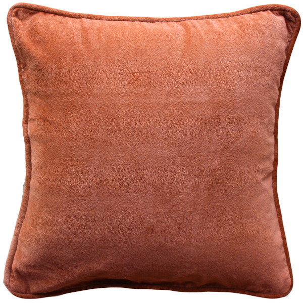 Piped Cotton Rust Velvet 17x17