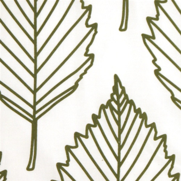 Contemporary Olive Green Leaf Throw Pillow