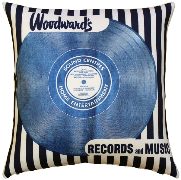 Woodward's Records and Music Throw Pillow