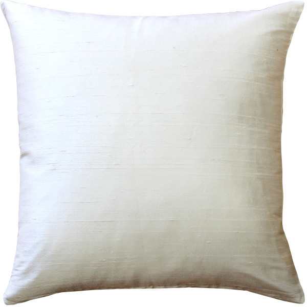 Sankara Ivory Silk Throw Pillow 18x18