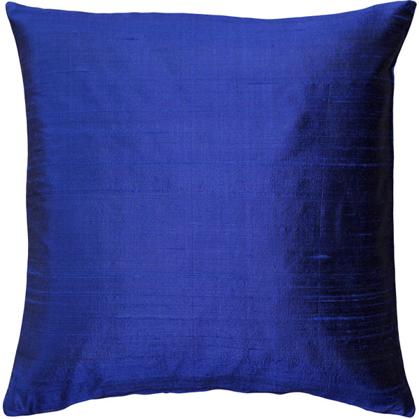 Sankara Ink Blue Silk Throw Pillow 16x16