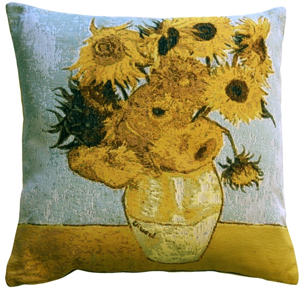 Van Gogh Sunflowers 19x19 Throw Pillow