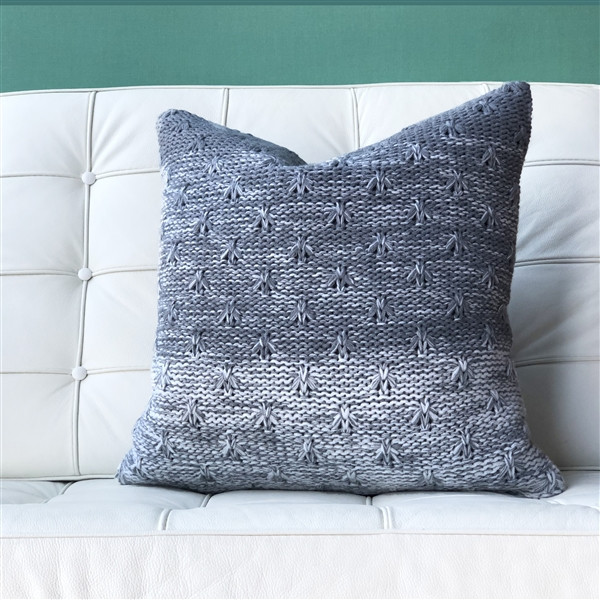 Hygge Storm Gray Knit Pillow