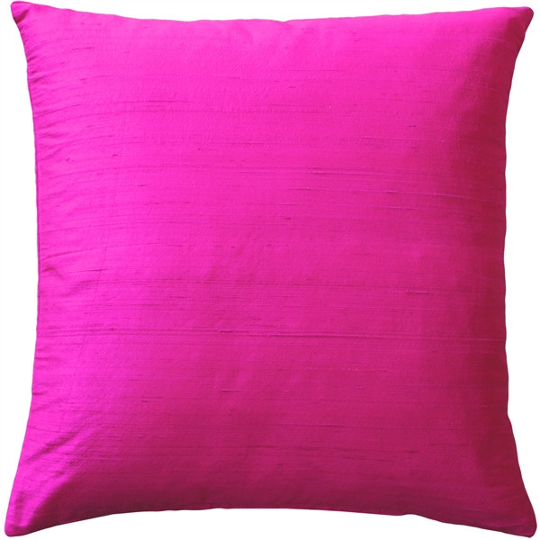 Sankara Fuchsia Pink Silk Throw Pillow 18x18