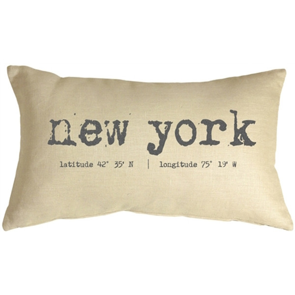 New York Coordinates 12x19 Throw Pillow