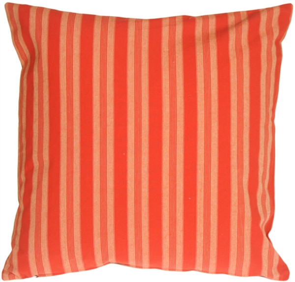 Tuscan Stripes in Red Throw Pillow