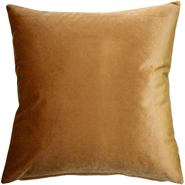Corona Golden Brown Velvet Pillow 16x16