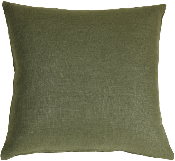 Tuscany Linen Fig Green 17x17 Throw Pillow