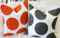 Tuscany Linen Orange Circles Throw Pillow 22x22 Set