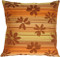Brown Floral on Stripes Square Decorative Pillow