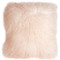 Mongolian Sheepskin Pastel Pink Throw Pillow