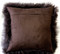 Mongolian Sheepskin Chocolate Brown Throw Pillow Back