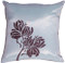 Chocolate Flowers on Blue Accent Pillow