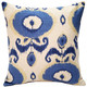 Bold Blue Ikat Decorative Pillow 20x20