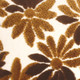 Chocolate Chenille Floral on Cream Throw Pillow