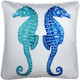 Capri Seahorse Reflect Throw Pillow 20x20