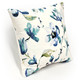 Magnolia Watercolor Blue Teal Throw Pillow 22x22