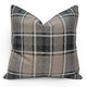 Highland Felt Oatmeal & Pewter Plaid Throw Pillow 19x19