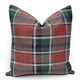Highland Felt Crimson & Evergreen Plaid Throw Pillow 19x19