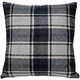 Highland Felt Charcoal & Silver Plaid Throw Pillow 19x19
