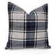 Highland Felt Charcoal & Silver Plaid Throw Pillow 19x19