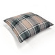 Highland Felt Soft Camel & Dusty Sage Plaid Throw Pillow 19x19