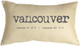 Vancouver Coordinates 12x19 Throw Pillow