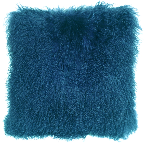 Mongolian Sheepskin Teal Throw Pillow Pillow Decor