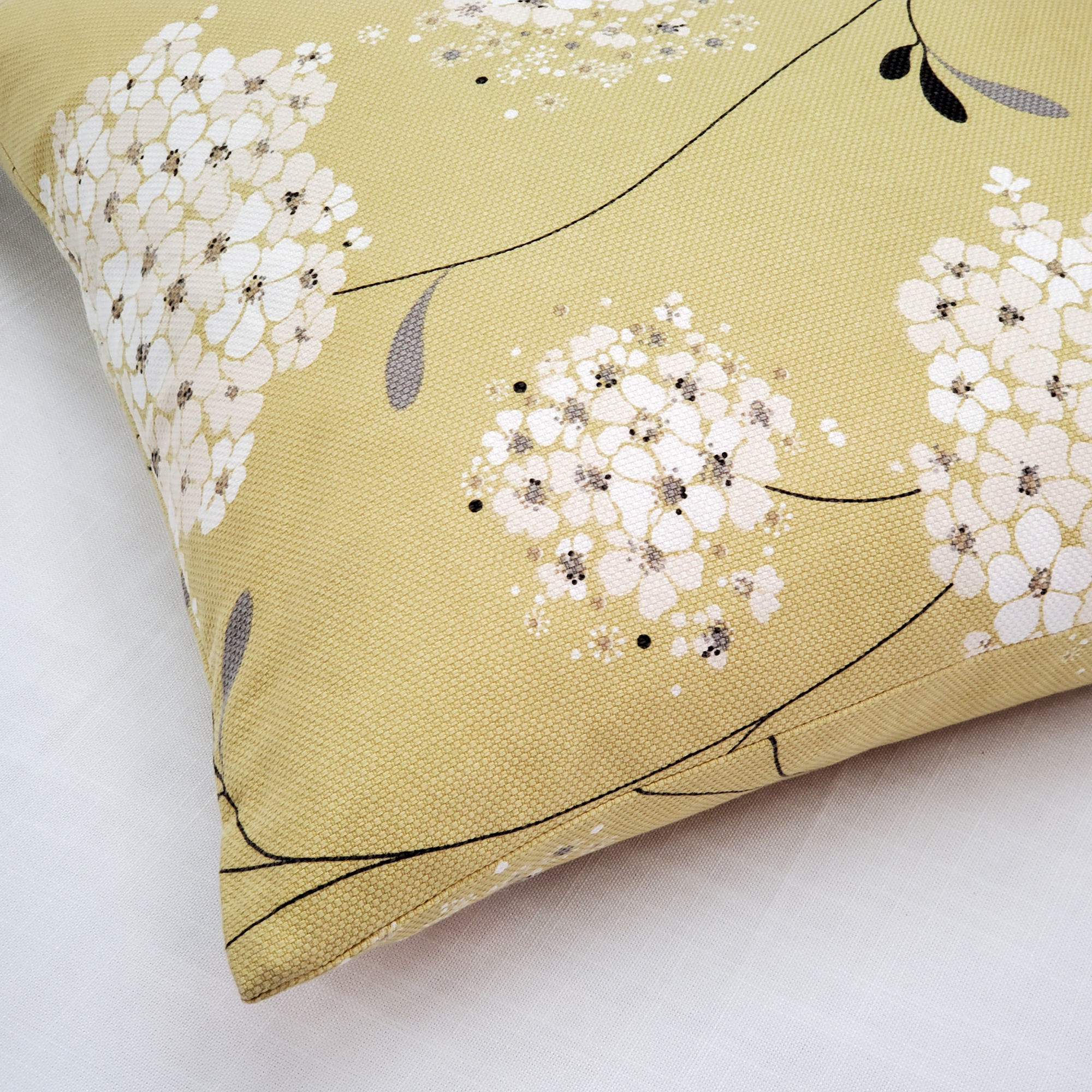 Coneflower Embroidered Cotton Square Throw Pillow Gold - Room Essentials™