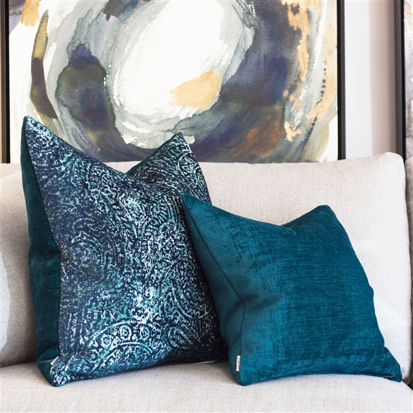 Teal throw shop pillows