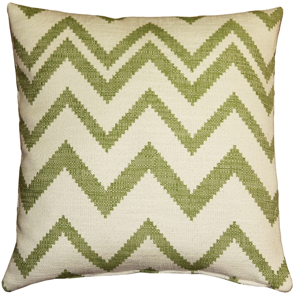 Lorenzo Zigzag Green 20x20 Throw Pillow