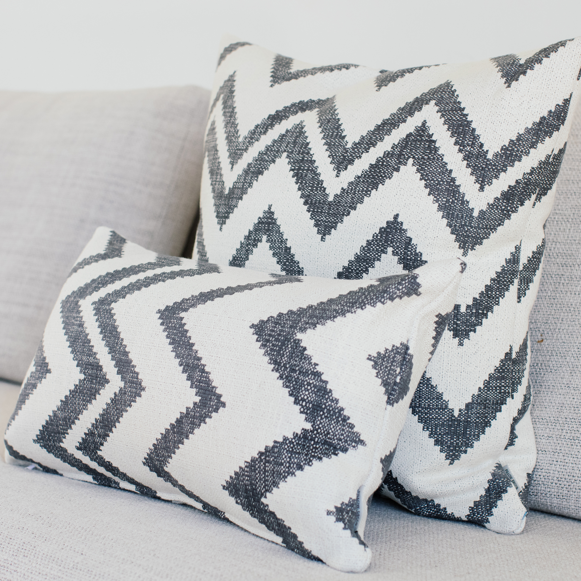 Lorenzo Zigzag Gray 20x20 Throw Pillow from Pillow Decor