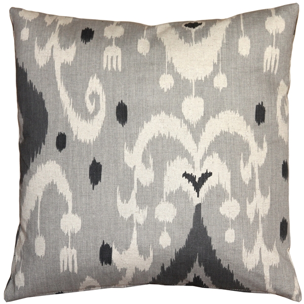 Indah Ikat Gray 20x20 Throw Pillow