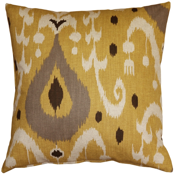 Indah Ikat Yellow 20x20 Throw Pillow