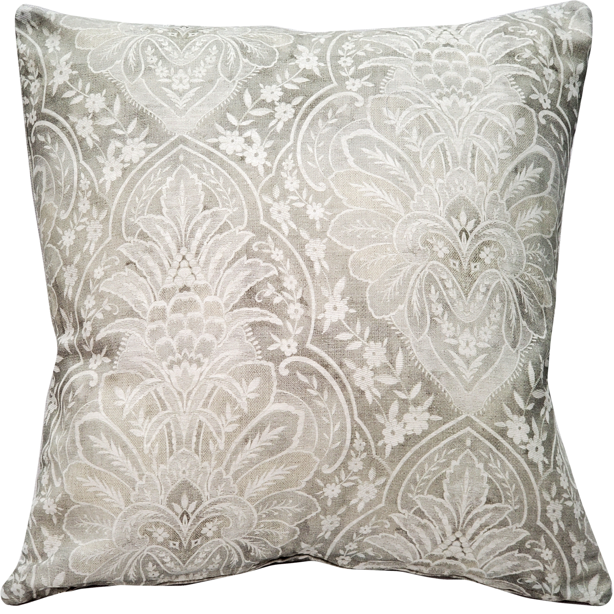 Leone Damask Cloud Gray Throw Pillow 21x21 Pillow Decor