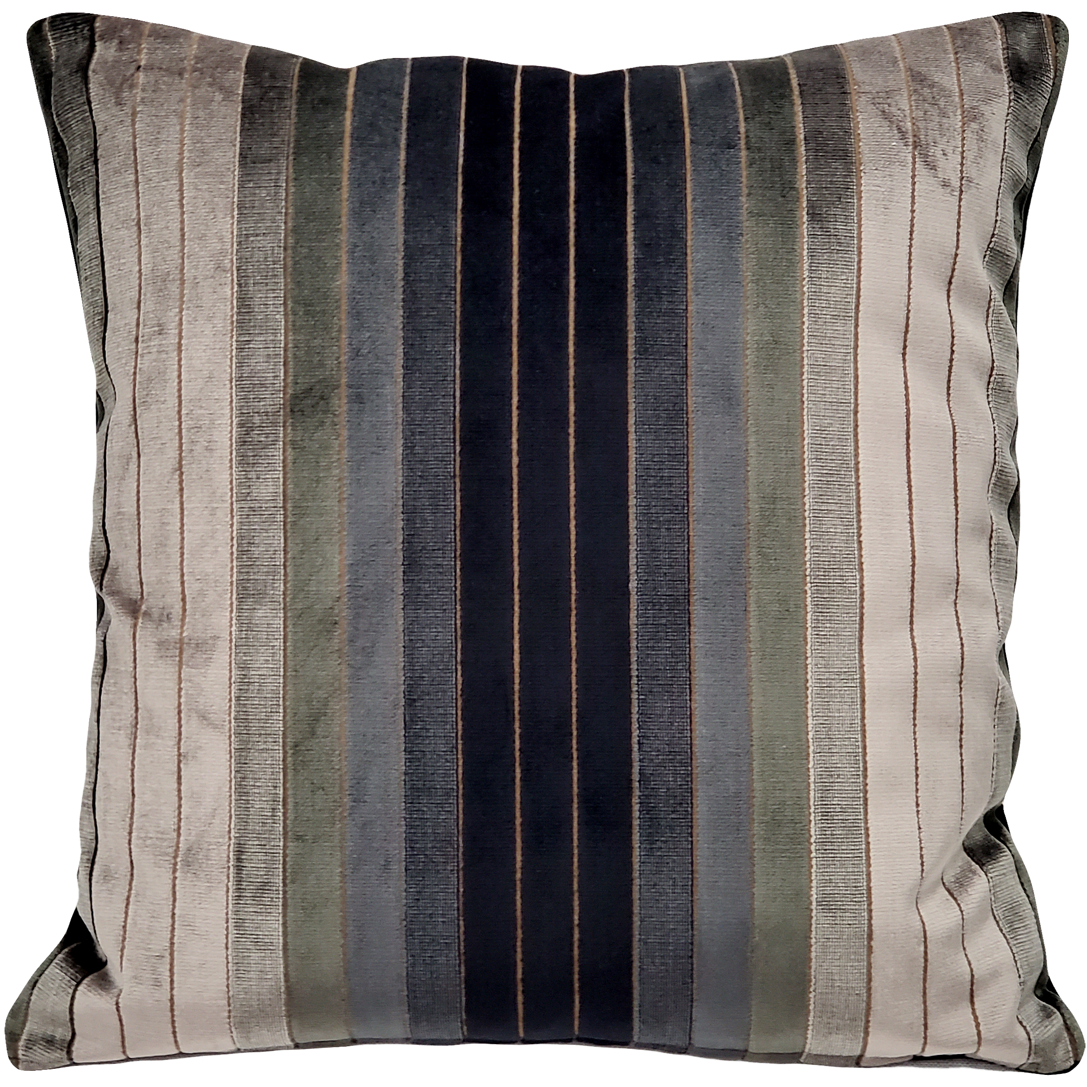 Carbon Stripes Textured Velvet Throw Pillow 20x20 Pillow Decor